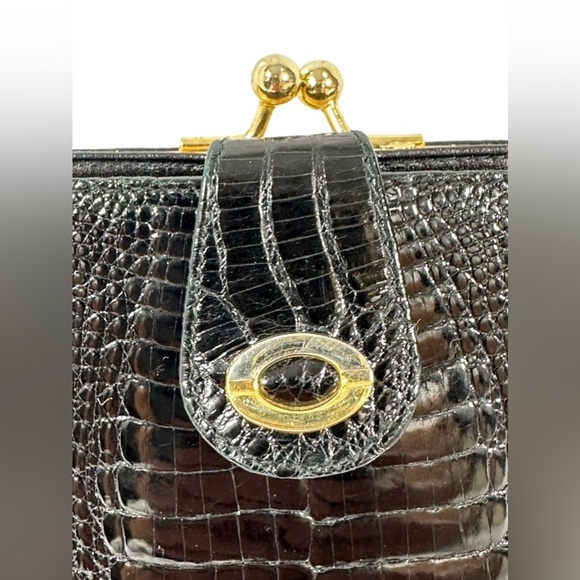 Genuine black caiman alligator coin wallet bill organizer - Picture 2 of 11